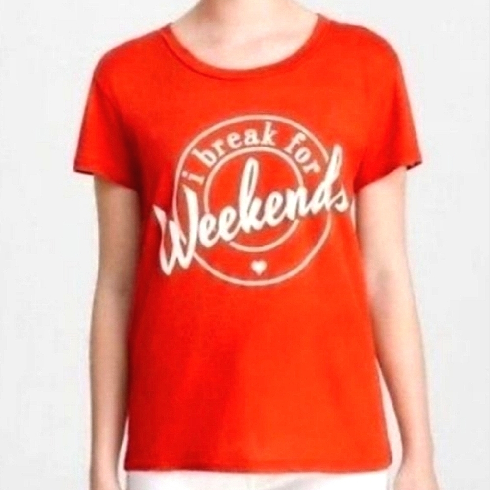 Wildfox  'I Break for weekends' Graphic Tee Size Small